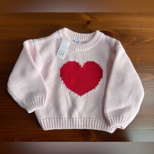 GAP Light Pink Sweater with Red Heart